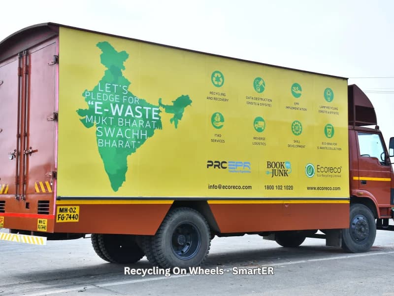 Ecoreco-branded collection and onsite recycling vehicle